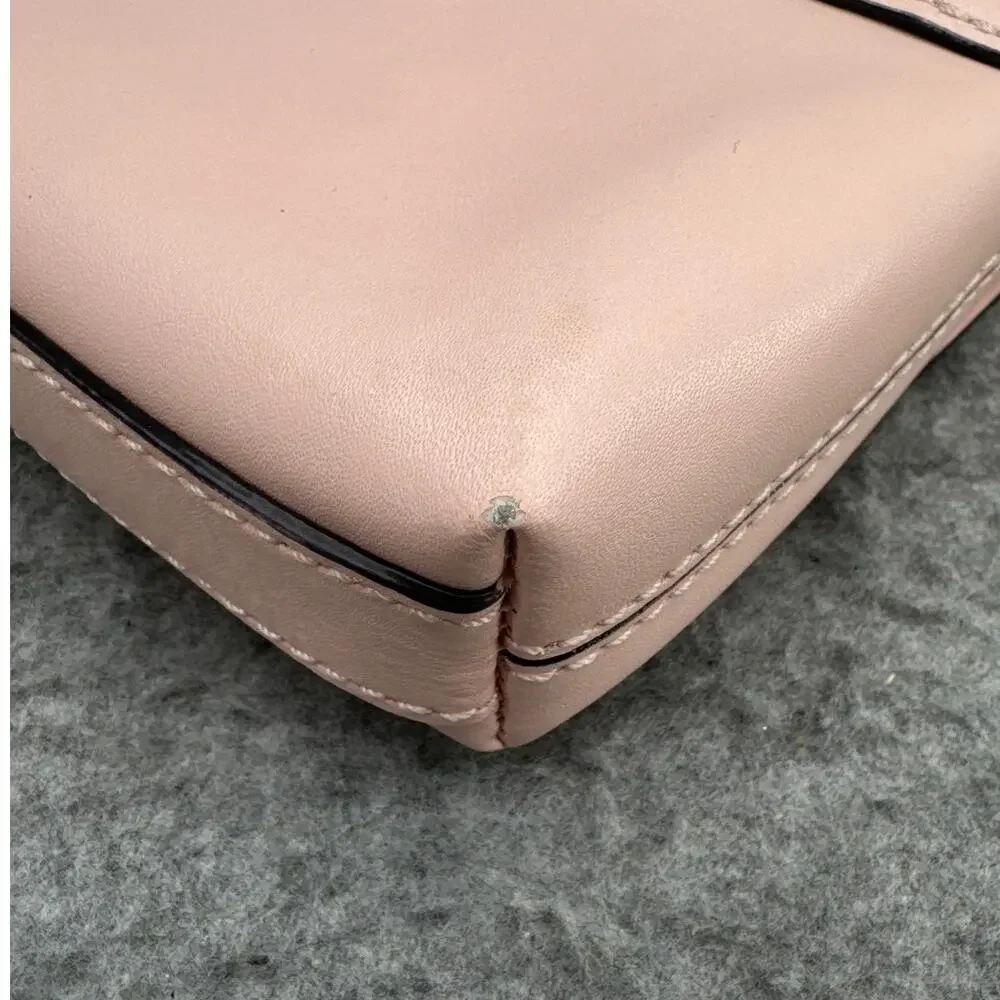 Kate Spade Light Pink Leather Bow Clutch Purse